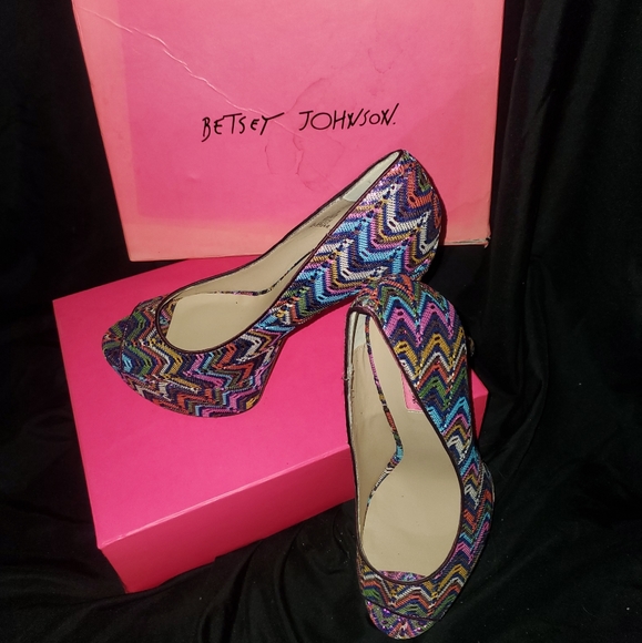 Betsey Johnson Multi Colored High Heel Pumps - Picture 1 of 4